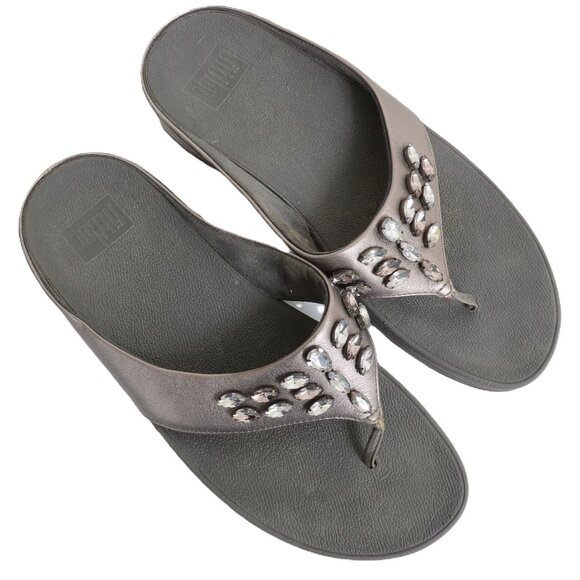 Fitflop Toe Post Women's Size 9 Wedge Flip Flop Thong Sandals - Picture 1 of 5